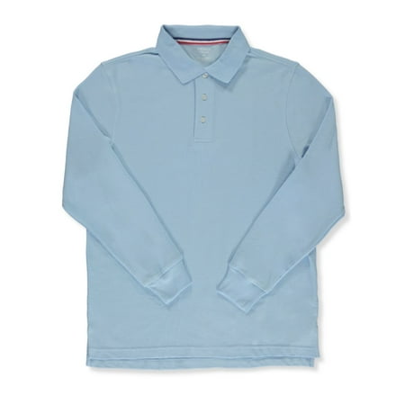 French Toast Men's L/S Pique Polo Shirt Color: blue Size: s