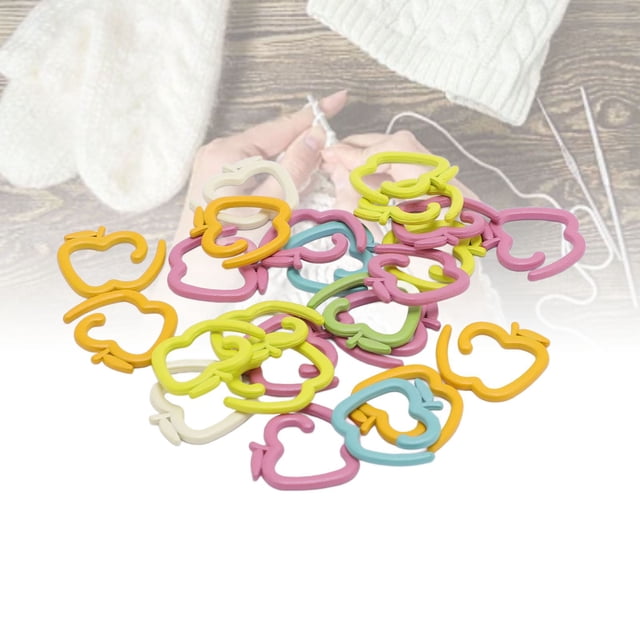 24Pcs Crochet Locking Marking Rings, Sturdy Material and Bright Color Easy to Use Metal Stitch Markers for Knitting and Crocheting Accessories