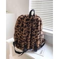 thumbnail image 6 of SPEKSEE Fluffy Casual Leopard Pattern Zip Backpack, Leopard Pattern Plush Backpack, Casual Zipper Backpack for Women & Men, Fashionable Backpack for Daily Use, 6 of 9