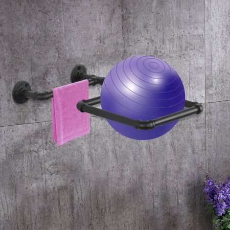 Fichiouy Ball Storage Display Holder Rack Industrial Bracket for Basketball Volleyball Black