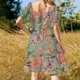 thumbnail image 3 of Vestido Vintage de verano sin mangas para mujer estampado Tropical de orquídeas y flamencos, 3 of 6