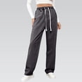 thumbnail image 5 of EOYWHK Women's Jeans Pants Drawstring Waist Soft Stone Wash Denim Pants with Pockets for Spring Fall Outings All‑Day Wear Gray XL, 5 of 7