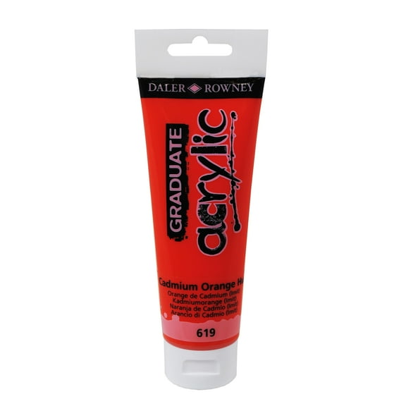 Daler-Rowney Graduate Acrylic, 120ml Tube, Cadmium Orange Hue