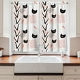 thumbnail image 2 of Modern Curtains 2 Panels Set, Cute Cat Faces with Dotted Whiskers Kittens Animals Kids Nursery Theme, Window Drapes for Living Room Bedroom, 55W X 39L Inches, Dark Coral Black Peach, by Ambesonne, 2 of 3