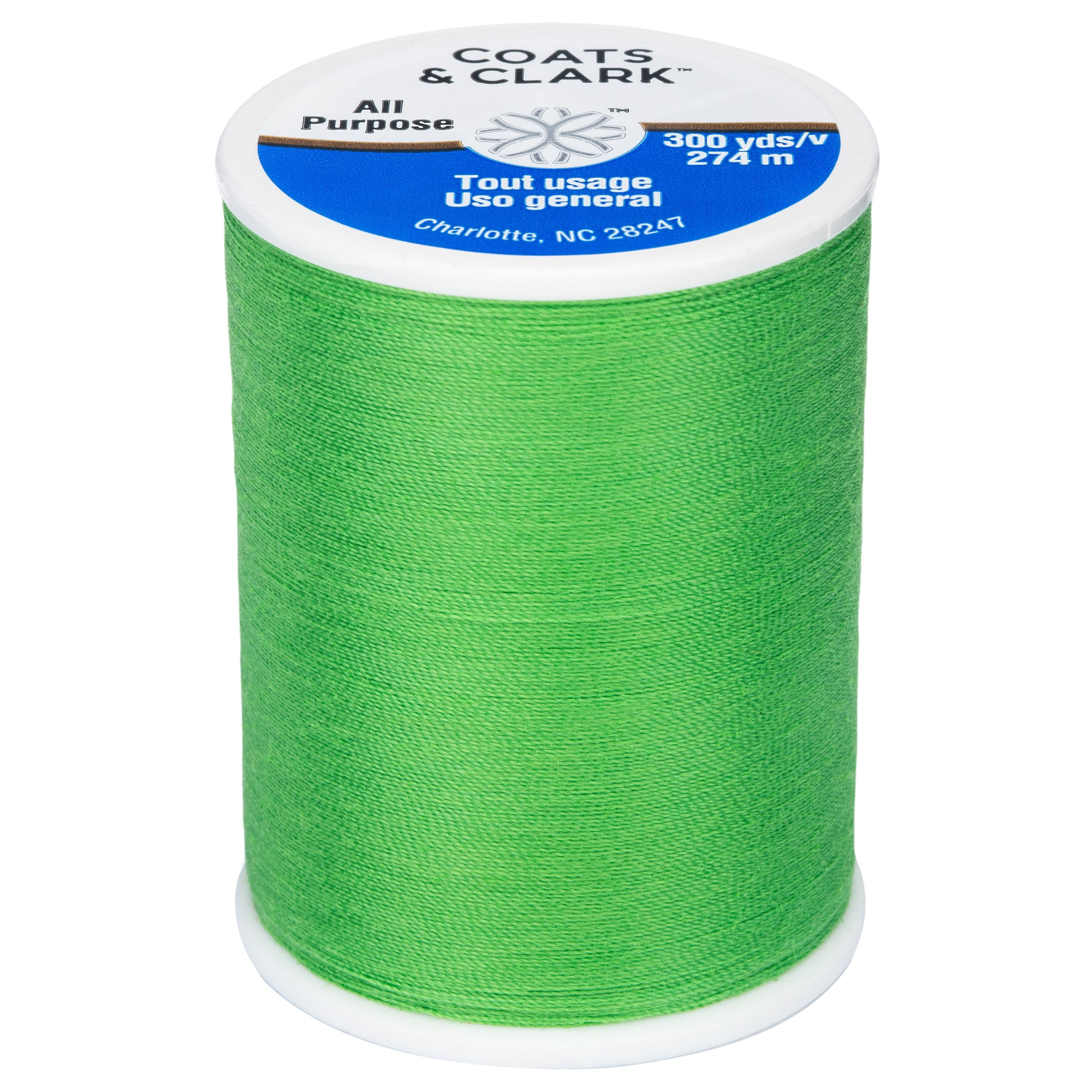 (3 pack) Coats & Clark All Purpose Bright Green Polyester Thread, 300 Yards