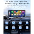 thumbnail image 2 of CHOVE Pantalla Apple Carplay inalámbrica para automóvil, pantalla Apple Car Play y Android Auto de 10.26", pantalla táctil con cámara de respaldo, cámara de tablero, soporte GPS, Siri/Google, Bluetoot, 2 of 5