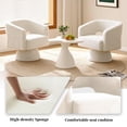 thumbnail image 4 of ClinQ Oversized Swivel Barrel Accent Chair Set of 1, 360 Degree Teddy Upholstered Round Chair for Living Room and Bedroom, White, 4 of 8