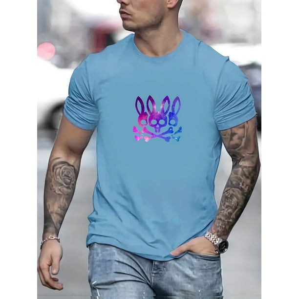 Camiseta Con Impresion De Calavera De Conejo Camiseta Comoda Y Elegante Para Hombres Camiseta Grafica Ropa De Verano Para Hombres Al Aire Libre