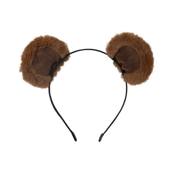Vikakiooze Bear Ears Headband Brown, Female Face Wash Hair Card Velvet Headband Cute Plush Head Bands Wholesale Hair Accessories