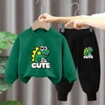 thumbnail image 2 of Zanarzt Toddler Baby Boy Clothes Crewneck Boys Cute Dinosaur Print Long Sleeve Sweatshirt Pants Casual Two Piece Set T,3-4 Years, 2 of 3