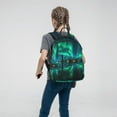 thumbnail image 5 of Naloa Northern Lights Print Lightweight DayBackpack Suitable for school, work, shopping, travel, etc., 5 of 5