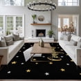 thumbnail image 3 of Large Area Rugs for Living Room Bedroom, Black Stars Graduation 5'x8' Rug Washable Carpet Runner Indoor Outdoor, Yellow White Star Modern Art Non Slip Floor Mats Rug for Kitchen, Bathroom, 3 of 8