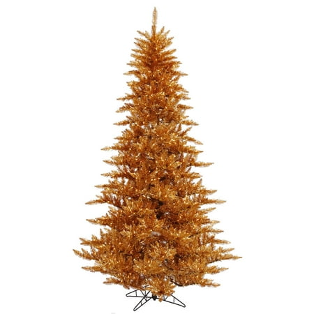 Tinsel Lead Design - Vickerman 3' Copper Tinsel Fir Artificial Christmas Tree with 100 Warm White LED Lights