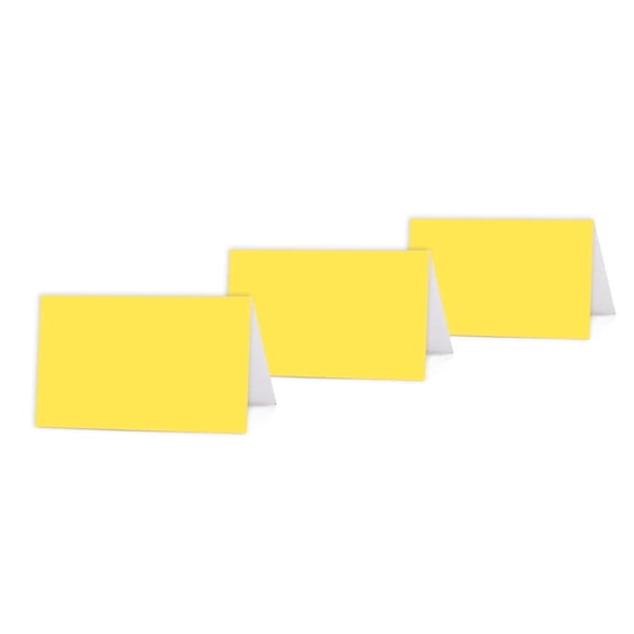 Koyal Wholesale Yellow Paper Table Tent Place Cards – 20-Pack, Folded Cardstock, Wedding and Party Seating Cards