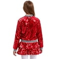 thumbnail image 2 of Miutii Kids Girls Two Piece Modern Jazz Dancewear Sequins Latin Dance Skirts Outfits Hip Hop Performance Clothes Set Red 12, 2 of 6