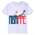 thumbnail image 3 of Camiseta de algodón blanca con estampado de Mbappé para niños, camisetas deportivas informales de verano de manga corta para niños y niñas, 3 of 5