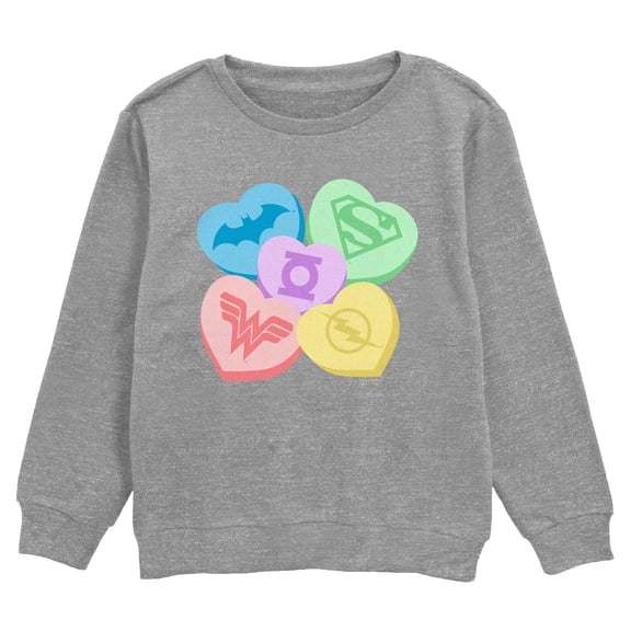 Boy's Justice League Candy Hearts Sweatshirt