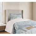 thumbnail image 4 of Ambesonne Winter Quilted Bedspread Set 2 Pcs, Snow in Park Xmas Trees, Twin Size, White and Blue, 4 of 6