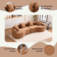 thumbnail image 5 of Curved Sectional Sofa in Caramel Chenille Fabric, Modular Design for Apartments and Living Rooms, 5 of 9