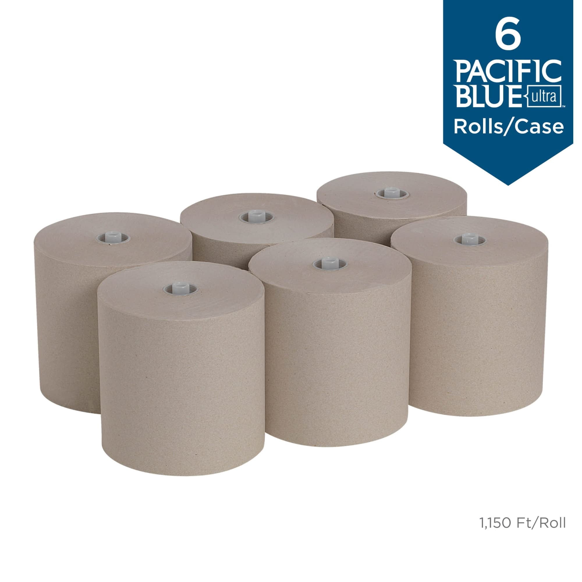 Pacific Blue Ultra by GP Pro High-Capacity Paper Towels, 100% Recycled, 7-7/8" x 1,150', Brown, Case Of 6 Rolls