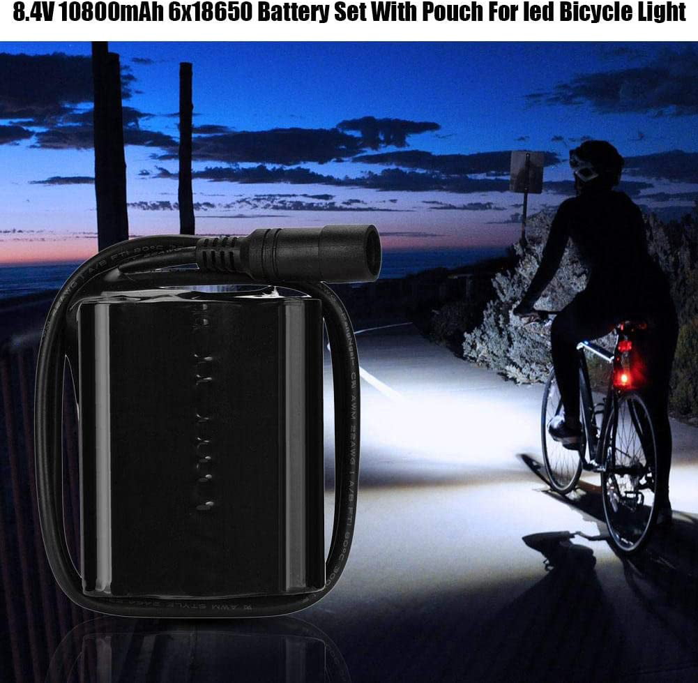8.4V Rechargeable 18650 Batteries Pack For XML T6 LED Bike Front Lights Lamp DC 
