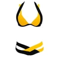 thumbnail image 4 of YOUSNH Ensemble Bikini Deux Pièces en Dentelle Crochetée Taille Haute Col en V Maillots de Bain pour Femmes Jaune P, 4 of 6