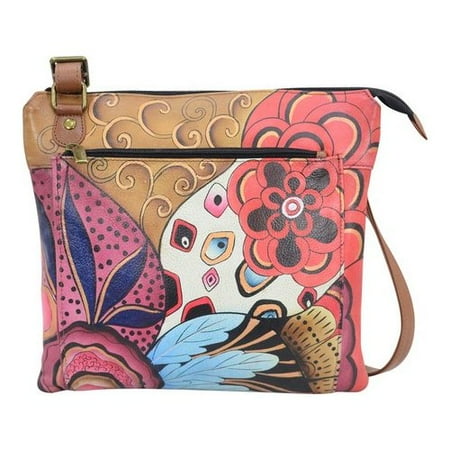 Hand Painted Cross Women's ANNA by Anuschka Hand Painted Multipocket Crossbody 8285 10.5