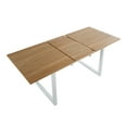 thumbnail image 4 of GZXS 55-70 Inch Expandable Dining Table, Modern Industrial Space-Saving Kitchen Table with Metal Legs & MDF Top, for Dining Room or Living Room (Oak+White), 4 of 7