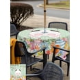 thumbnail image 4 of Outdoor Tablecloth with Umbrella Hole and Zipper, Easter Square Table Cloth 60x60 Inch Waterproof Tablecloth, Spring Watercolor Bunny Eggs Wooden Grain Green Picnic Table Cover for Patio Camping, 4 of 7