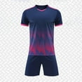 thumbnail image 2 of Zpanxa Boys Summer Outfits Kids Gradient Basketball Suit Set Training Kit Sweat Absorbing Side Pockets Sports Suit 5-6 Years, 2 of 4