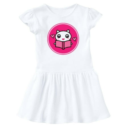 

Inktastic Reading Gift Cat with Book Gift Baby Girl Dress