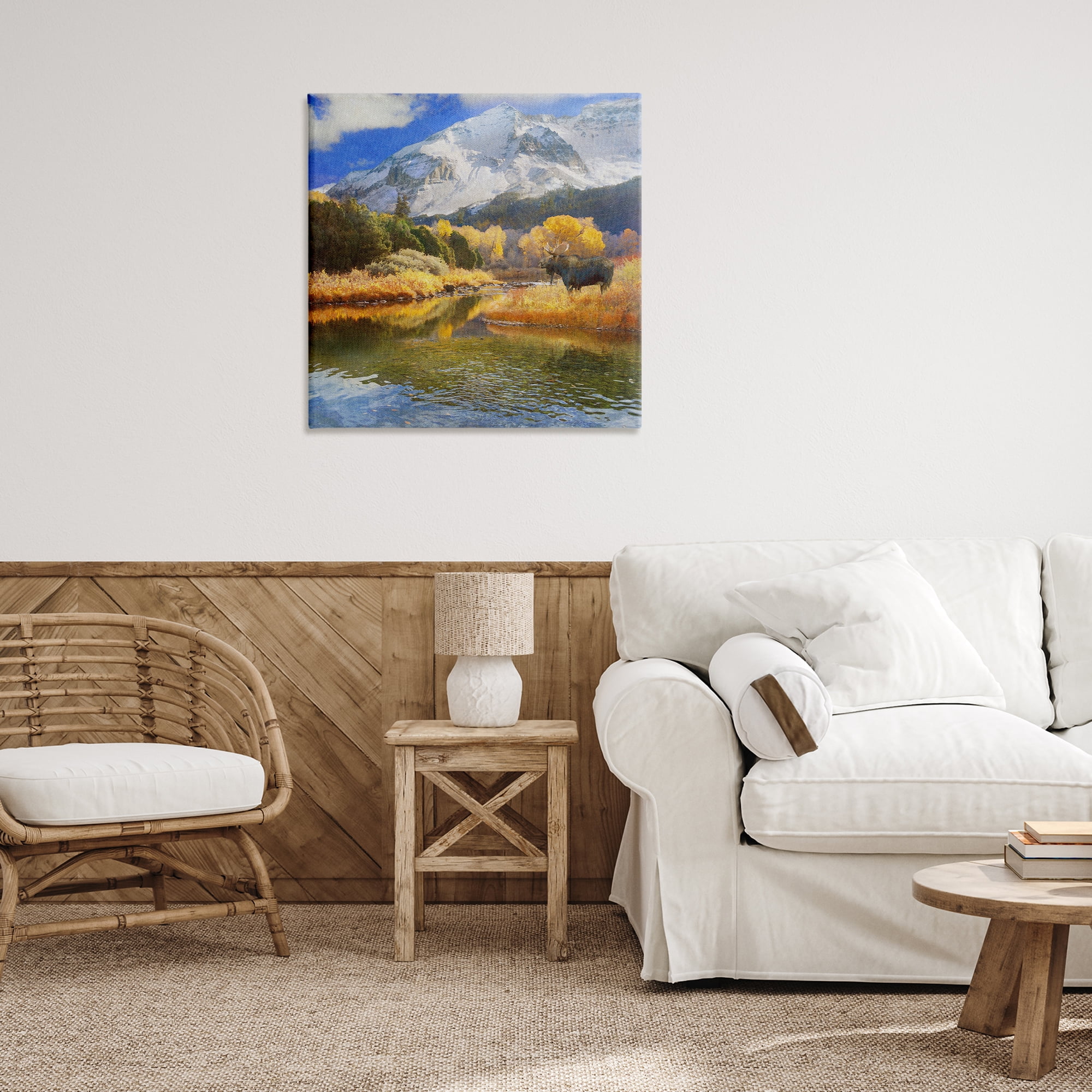 Stupell Industries Moose on Dolores River Landscape & Nature Photography Wrapped Canvas Art Print Wall Art, 30 x 30