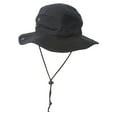 thumbnail image 2 of MG Men's Brushed Cotton Twill Aussie Side Snap Chin Cord Hat - Black - Medium, 2 of 5
