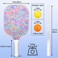 thumbnail image 4 of Pickleball Paddles Set Of 2, Fiberglass Surface, Colorful Geometry Print, 4 Balls & Bag, 4 of 5
