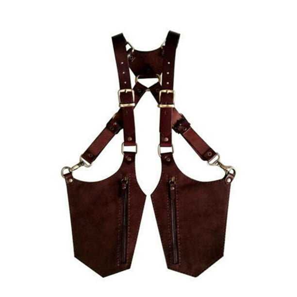Minnieouse Bolso de piel sintética para ocultar las axilas para hombre, bolso de hombro de cuero duradero para las axilas, viajes y actividades Accesorios de disfraces marrón