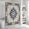 thumbnail image 5 of Navy Blue Boho Shower Curtain Set - Small 36" x 72" Washable Bathtub Curtain with 12 Hooks, Retro Southwestern Ethnic Geometric Waterproof Fabric Stall Shower Curtains for Bathroom/Bathtub Décor, 5 of 6