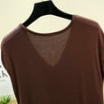 thumbnail image 4 of cfhntfmh Lounge Pajama Tops for Women Cap Sleeve Casual Deep V Neck T-Shirts Sleepwear Loose Plain Pjs Blouses, 4 of 5