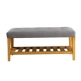 thumbnail image 4 of ACME Charla Bench in Gray and Oak, 4 of 4