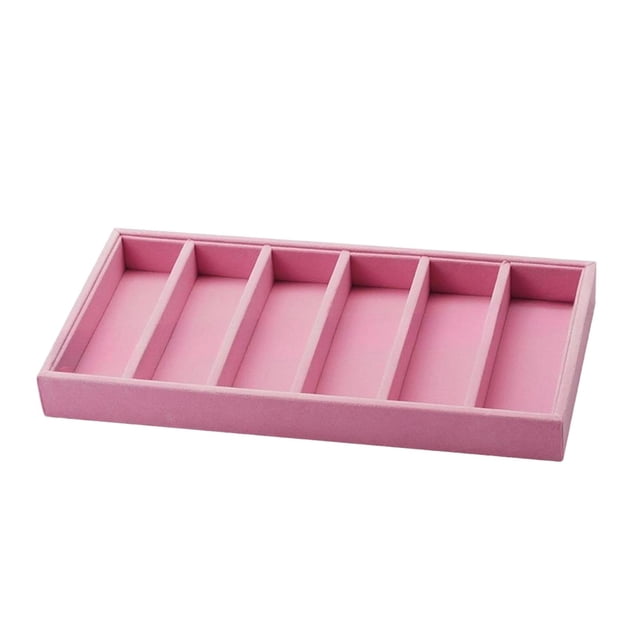 Bandeja organizadora para gafas de sol, 6 compartimentos, resistente organizador de joyas, caja portátil para guardar gafas, soporte para gafas de rosa
