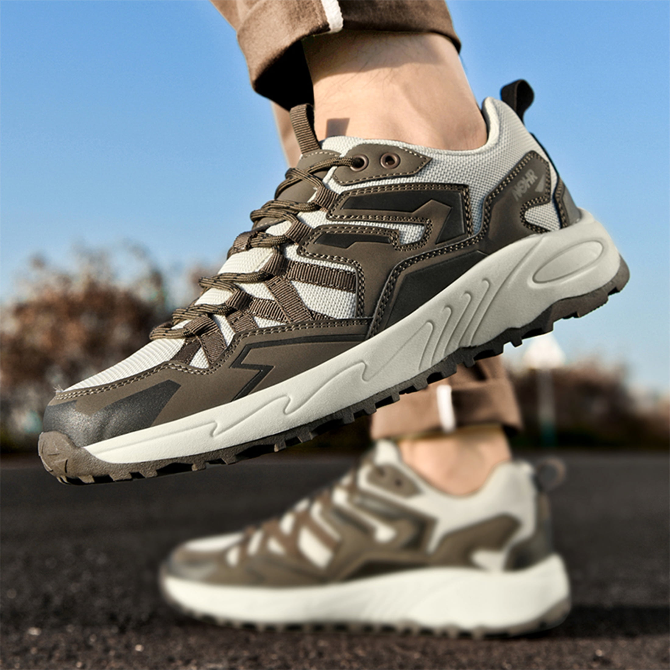 YOURDIARY Mens Hiking Shoes Comfortable Breathable Mesh Outdoor Sports Shoes