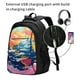 thumbnail image 2 of Balery Colorful Whimsical Earth Mochila con carga USB para hombre y mujer - Mochila impermeable y antirrobo para laptop con puerto USB para viajes, trabajo, 2 of 7