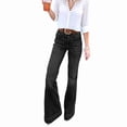 thumbnail image 2 of Women'S Lightweights High Waist Wide Leg Jeans Flared Denim Pants Casual Summer Streetwear Black XL, 2 of 6
