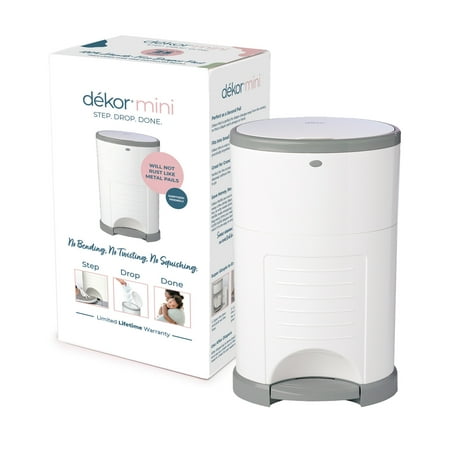 Dekor Mini Hands-Free Diaper Pail | White