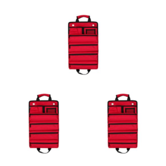Bolsa de herramientas multifuncional Kenally enrollable 4 bolsillos Rojo