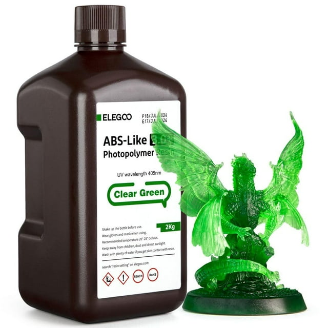 Impresora 3D de resina ELEGOO tipo ABS 3.0+, verde transparente, 2 kg