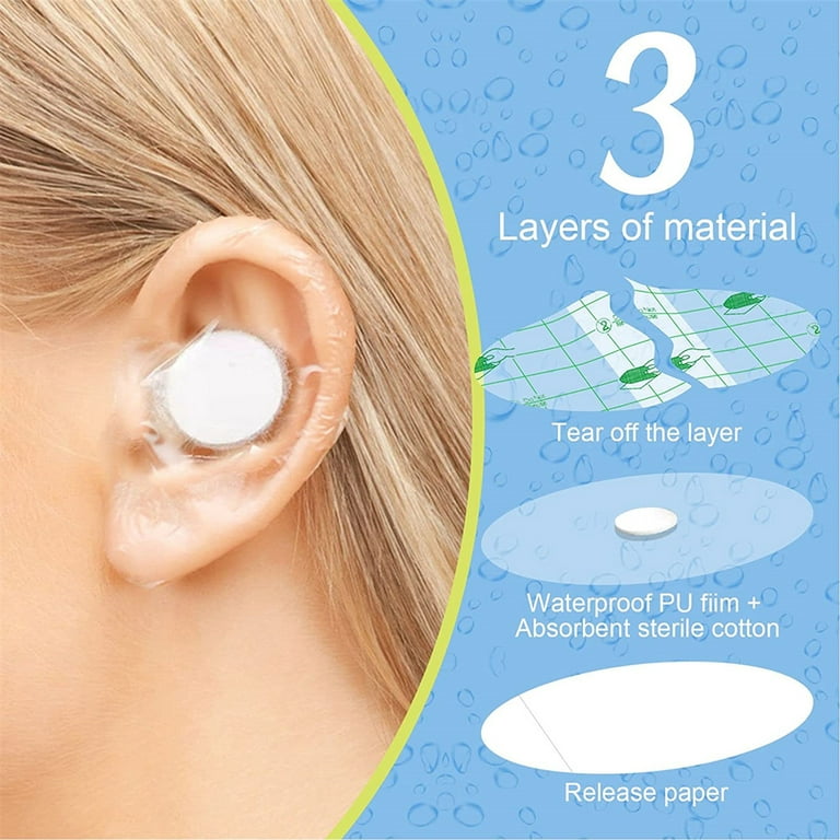 NOGIS 60 Pieces Ear Covers Waterproof Baby Shower Swimming Ear