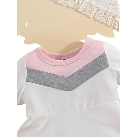 

Casual Colorblock Round Neck A Line Long Sleeve White Baby Dresses (Baby s)