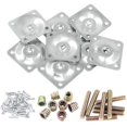 thumbnail image 1 of 8 Pieces Leg Mounting Plates Set for Silver Furniture Sofas Couches Armchairs, 1 of 5