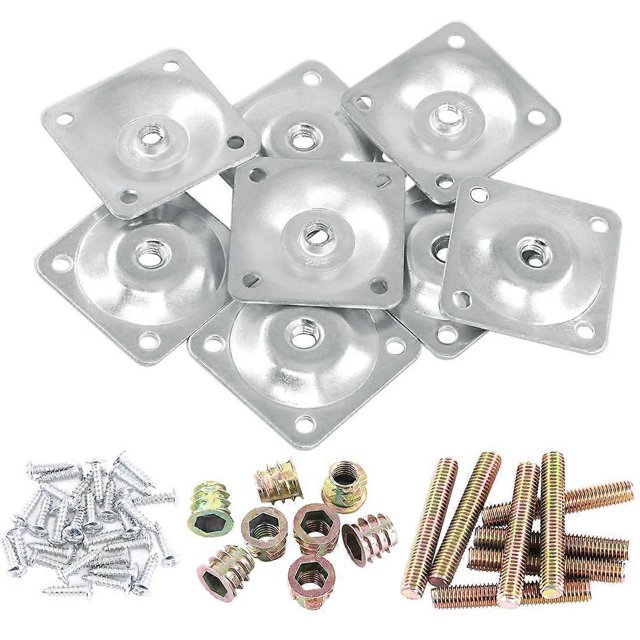 8 Pieces Leg Mounting Plates Set for Silver Furniture Sofas Couches Armchairs