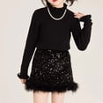 thumbnail image 5 of Velvet Trim Girls Skirt Hemline Casual Party Wear A Line Tutu For Toddler Kids, 5 of 8